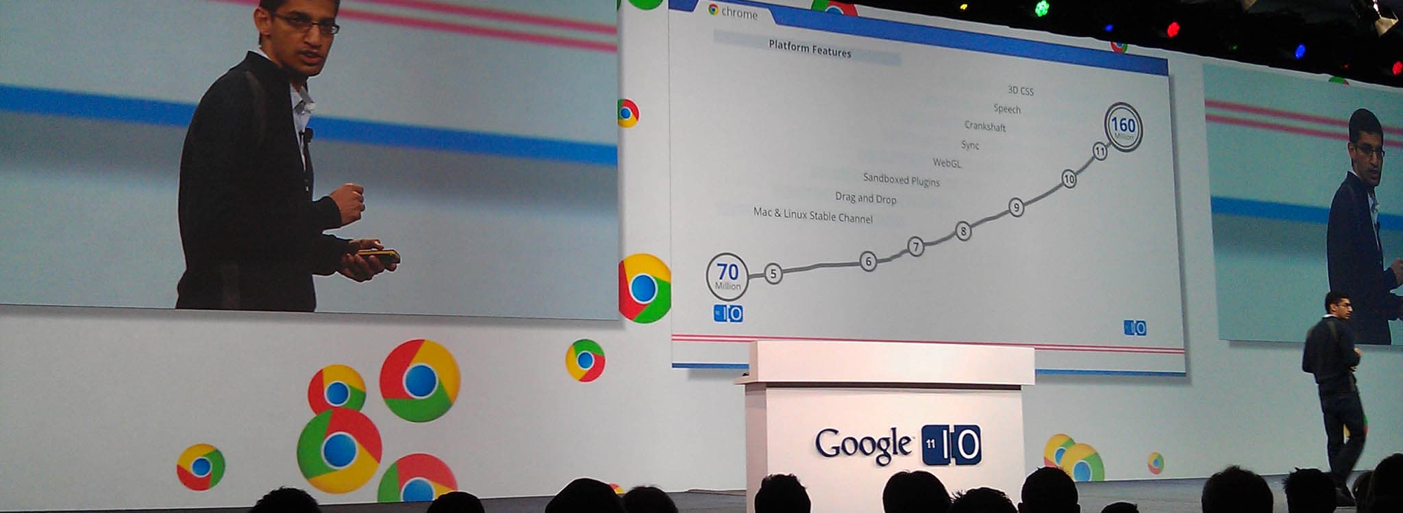 Google I/O 2011. Source: Danny Sullivan, http://searchengineland.com/live-blogging-the-google-io-2011-day-2-chrome-keynote-76766<